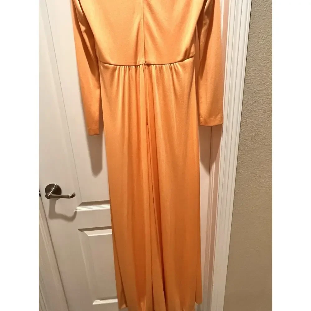 Dan Lee / NEUSTETERS / Vtg 60s Orange Party Dress w/Arrow Sheer‎ Bust Size 12 - Picture 12 of 15